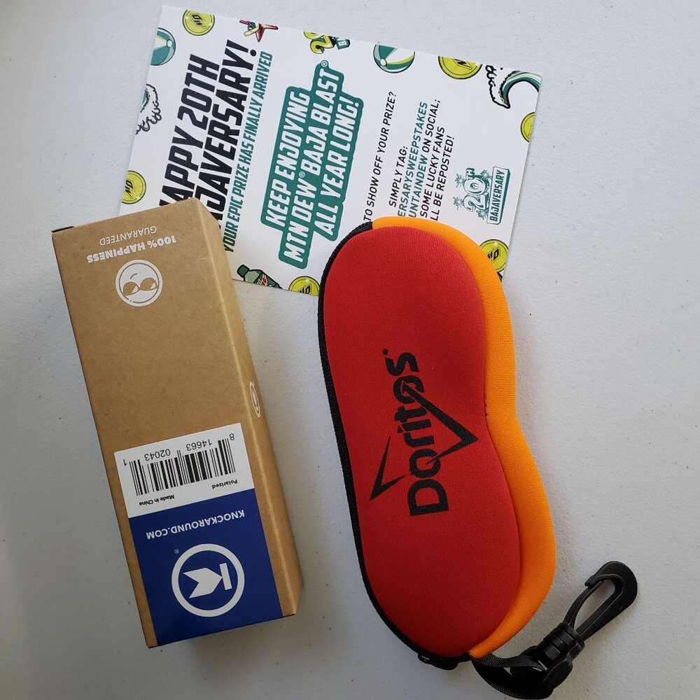 Doritos X Knockaround MTN Dew‎ Classics Frosted Grey Red Sunset Sunglasses